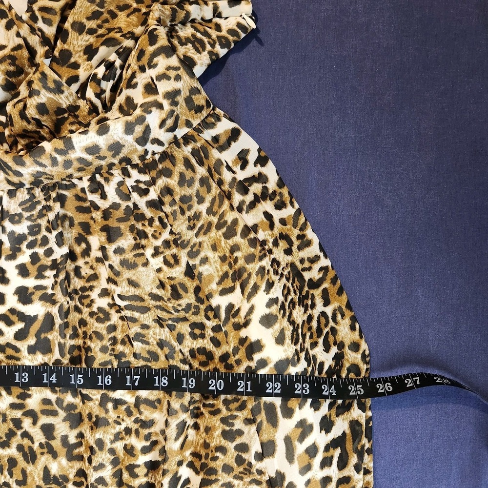 90s Together Leopard Print Sleeveless Fit-Flare Y2K/Indie/Edgy Midi Dress 10 - Picture 9 of 10